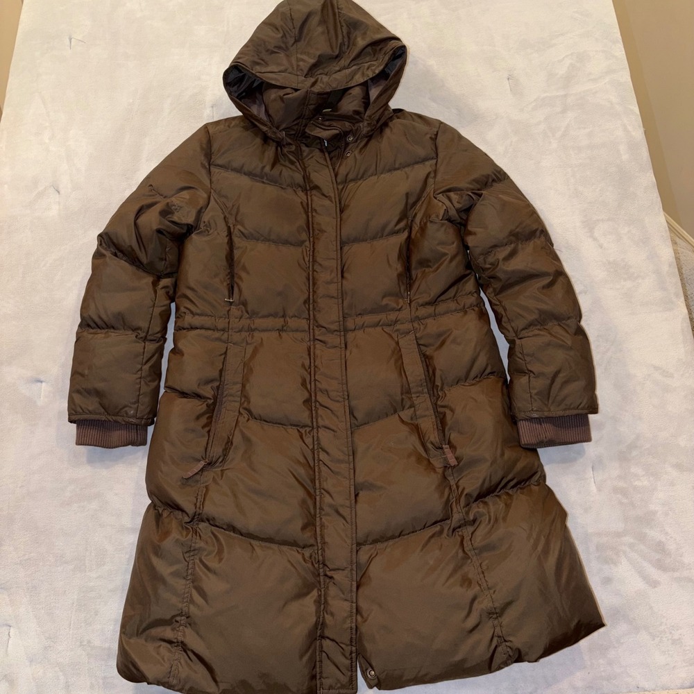 Timberland Earthkeepers Womens Brown Goose Down Long Puffer Parka Jacket Large